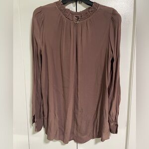 Cobblestone Living Mauve Women's Blouse w Ruched Neckline